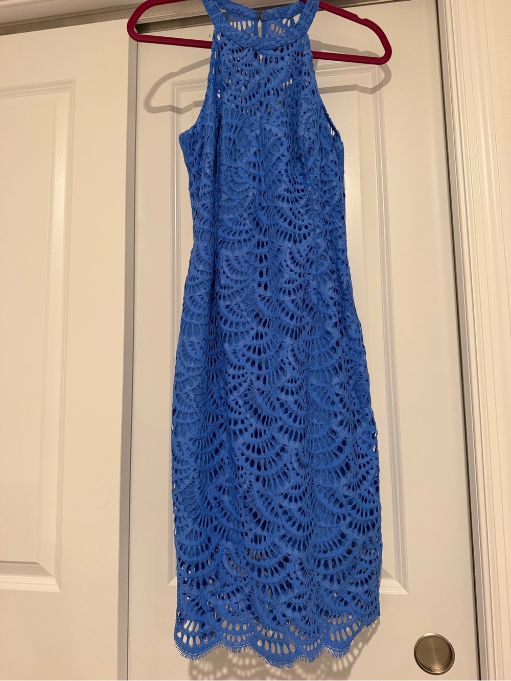 Lilly Pulitzer Blue Crochet Halter Midi Dress